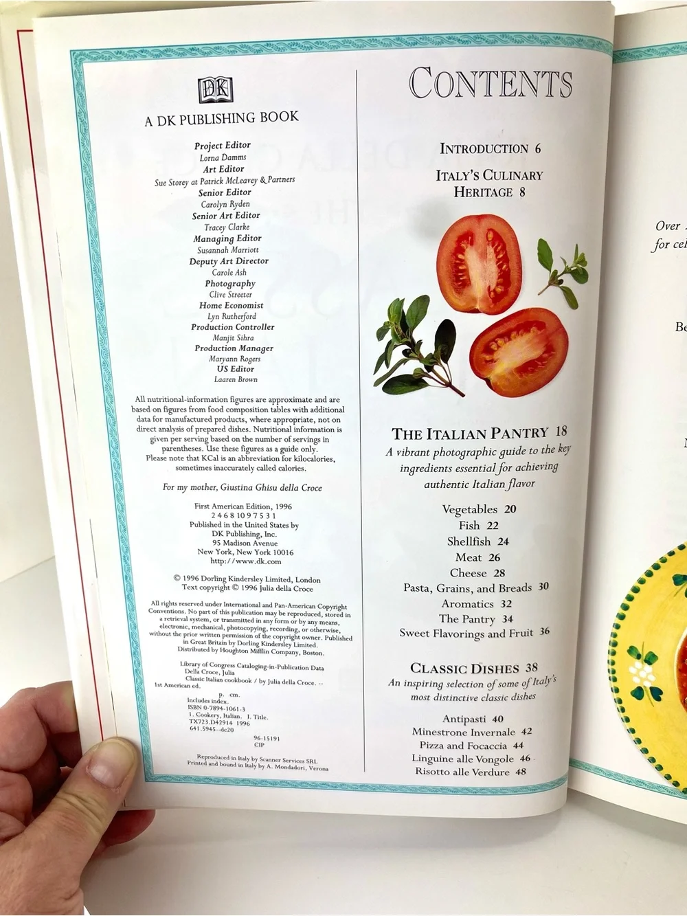 NEW The Classic Italian Cookbook Hardback by Julia Della Croce